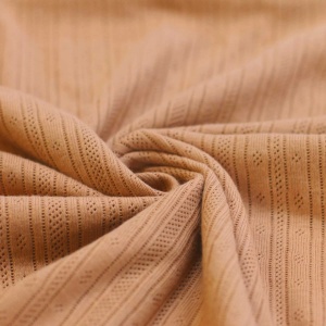 Jerse Bumbac Pointelle Stripes - Peach - Img 2