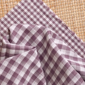 Material Bumbac Yarn Dyed cu Două Fețe Carouri Vichy - Off-White Divine Parma - Img 4