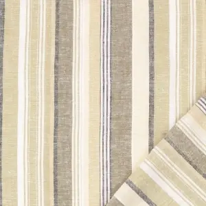 Material In și Vâscoză Yarn Dyed Dungi Late - Beige & Grey - Img 3