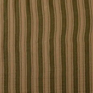 Material Muselină Yarn Dyed cu Două Fețe in Dungi, 100% bumbac - Dark Green