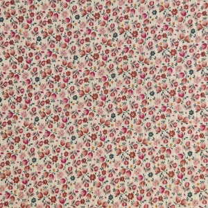 Muselina Imprimata Flori - Caseille Latte & Pink