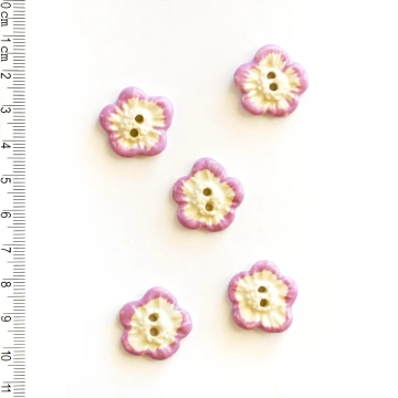 Nasturi Floricele Albe cu Margini Roz - Incomparable Buttons