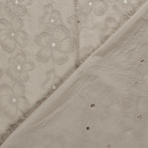 Poplin Brodat Floral - Beige