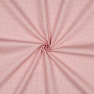 Poplin Bumbac Imprimat Buline Mici - Old Rose - Img 2