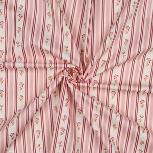 Poplin Premium Imprimat Dungi Si Flori - Pink - Img 3
