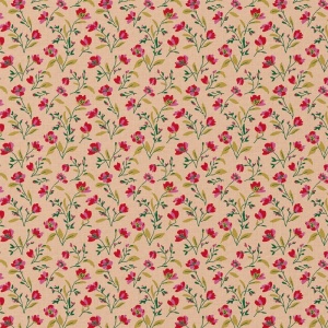 Bumbac Imprimat Flori - Pink & Red - Img 2