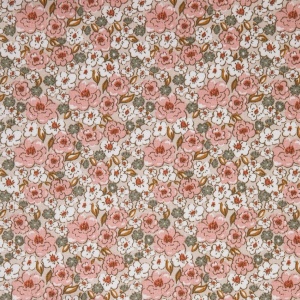 Bumbac Imprimat Floricele - Kalmia Beige & Tea Rose