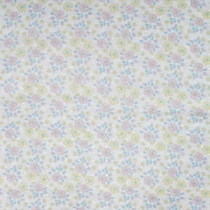 Material Bumbac Dobby Imprimat - Flori Ecru - Img 2