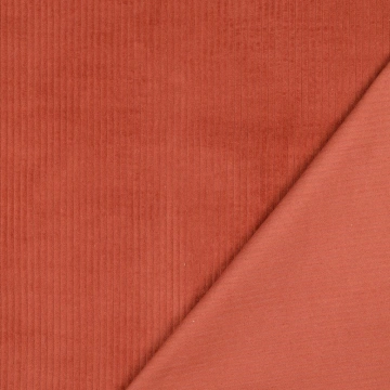 Material Catifea Reiată Corduroy Prespălat 4.5W, 100% bumbac - Terracotta - Img 4
