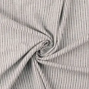 Material In și Vâscoză Yarn Dyed Dungi Subțiri - Off White