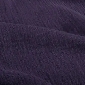 Material Muselină Dublă Aubergine, 100% bumbac - Img 2