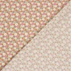 Material Muselină Imprimată Floricele, 100% bumbac - Pink - Img 4