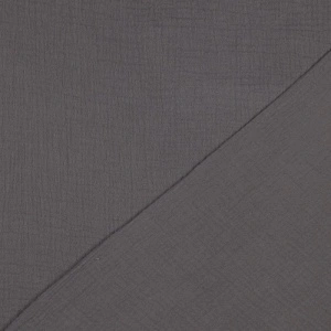 Material Muselină Organică GOTS, 100% bumbac - Dark Grey - Img 3