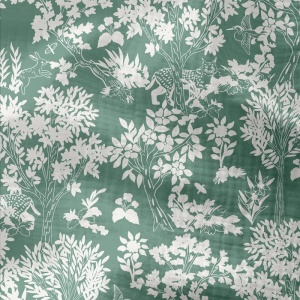 Muselina Imprimata - Green & Off-White