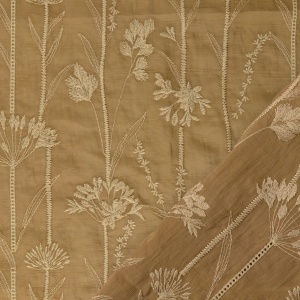 Poplin Brodat Flori de Camp - Camel - Img 3
