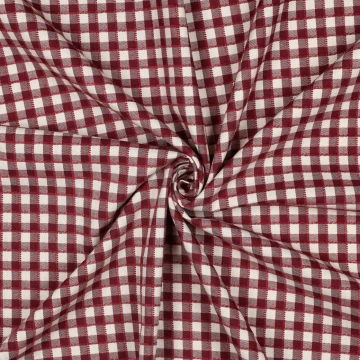 Poplin Bumbac Brodat Yarn Dyed Carouri - Burgundy - Img 3