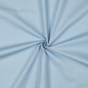 Poplin Bumbac Imprimat Buline Mici - Light Blue - Img 2