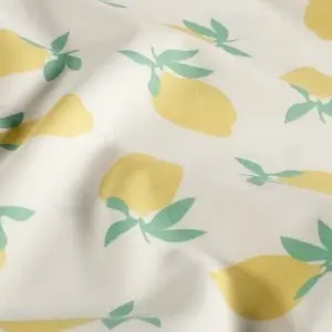 Poplin Imprimat lămâi- Off White