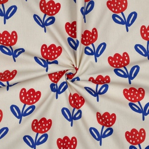 Poplin Organic Imprimat Flori - Img 3