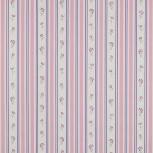 Poplin Premium Imprimat Dungi Si Flori - Purple