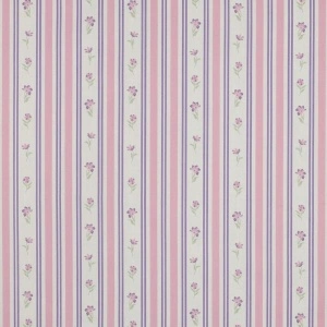 Poplin Premium Imprimat Dungi Și Flori - Purple