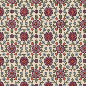 Bumbac Imprimat Kumba - Bordeaux & Blue