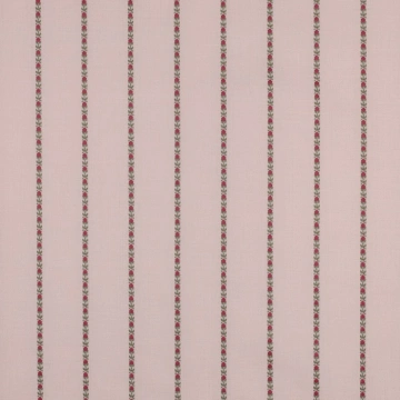 Material Bumbac Dobby Imprimat - Flower & Stripes Roz