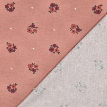 Material Flanel din Bumbac cu Flori - Img 3