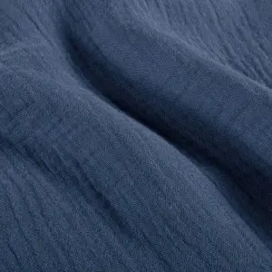 Material Muselină Dublă, 100% bumbac - Indigo