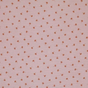 Material Muselină Imprimată Trifoi, 100% bumbac - Nude Pink