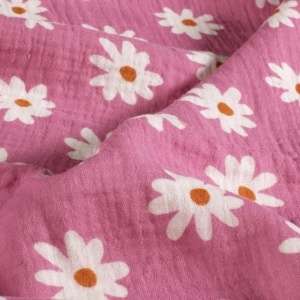 Muselină Imprimată Margarete - Pink