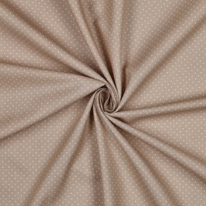 Poplin Bumbac Imprimat Buline Mici - Sand - Img 2