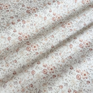 Poplin Premium Imprimat Digital Flori - Vintage Flower Design Ecru - Img 3