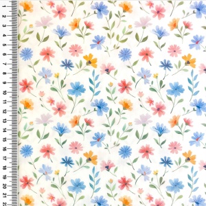 Poplin Premium Imprimat Digital Floricele - Blue - Img 2