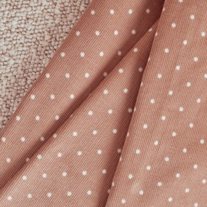 Babycord (Velur) Bumbac Reiat Buline - Maple Polka Dot