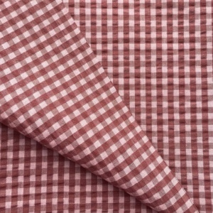 Bumbac gofrat Seersucker carouri Vichy - Cocoa & Rose