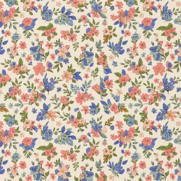 Bumbac Imprimat Floricele - Kailey Ecru & Pink