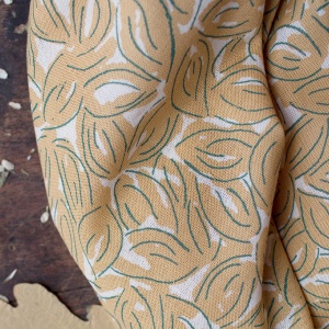 Bumbac Imprimat Premium Petal - Mustard