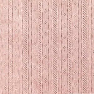 Jerse Bumbac Pointelle Stripes - Nude Pink