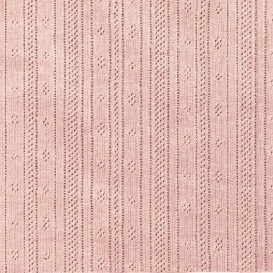 Jerse Bumbac Pointelle Stripes - Nude Pink