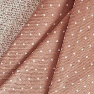 Material Babycord (Velur) Bumbac Reiat Buline - Maple Polka Dot