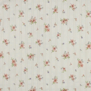 Material Bumbac Dobby Imprimat - Flowers Natural