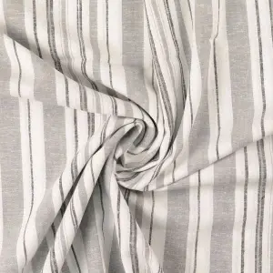 Material In și Vâscoză Yarn Dyed Dungi - Grey