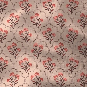Material Muselină Imprimată, 100% bumbac - Pink & Red