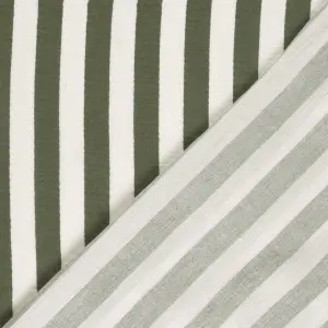Material Muselină Imprimată Dungi Kaki, 100% bumbac - Img 4