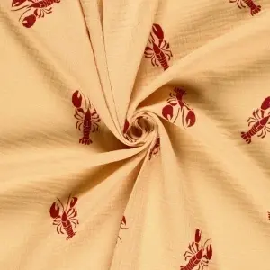 Material Muselină Imprimată Homari, 100% bumbac - Img 3
