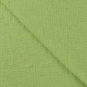 Material Muselină Melange, 100% bumbac - Lime - Img 3