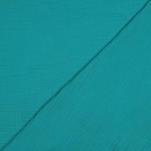 Material Muselină Organică GOTS, 100% bumbac - Sea Green - Img 3