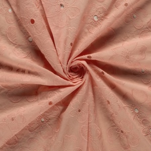 Poplin Brodat Floral - Coral - Img 4