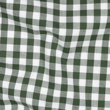 Poplin Imprimat Checks - Verde Închis